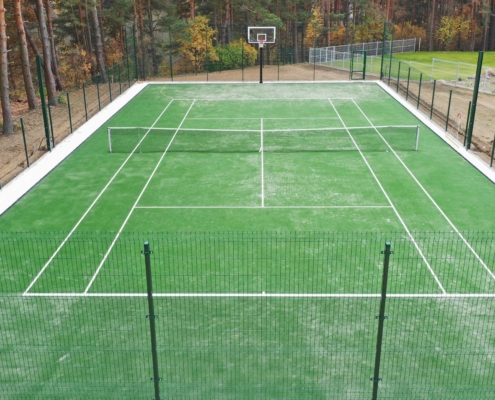 Dirbtinės žolės dangos įrengimas tenisui