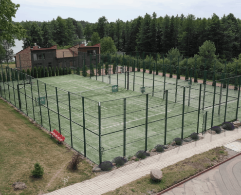 Dvejų teniso aikštelių įrengimas lauke